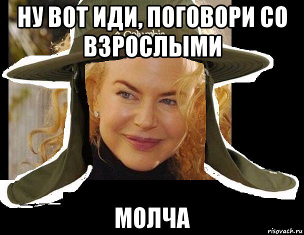 ну вот иди, поговори со взрослыми молча, Мем Nicol kidman