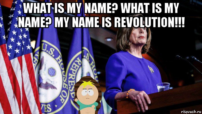 what is my name? what is my name? my name is revolution!!! , Мем PELOSI