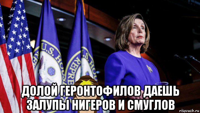  долой геронтофилов даешь залупы нигеров и смуглов, Мем PELOSI