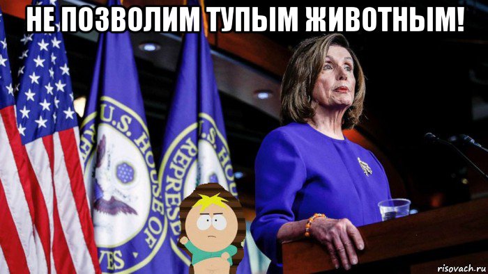 не позволим тупым животным! , Мем PELOSI