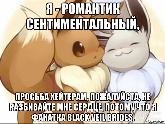 я - романтик сентиментальный, просьба хейтерам, пожалуйста, не разбивайте мне сердце, потому что я фанатка black veil brides., Мем Романтика