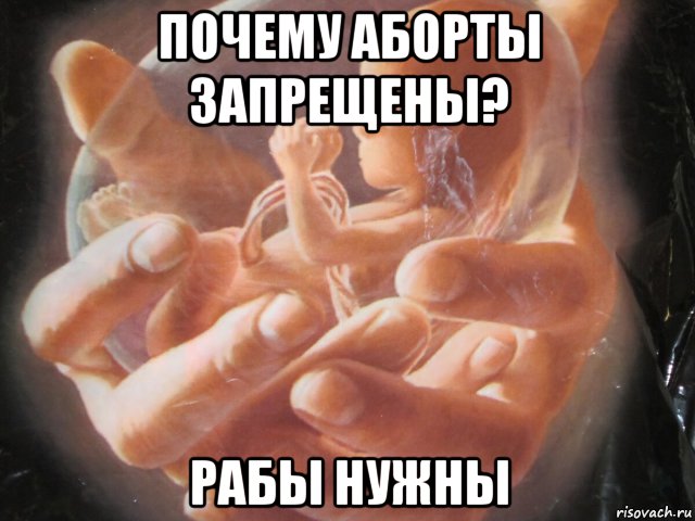 почему аборты запрещены? рабы нужны, Мем Рождение