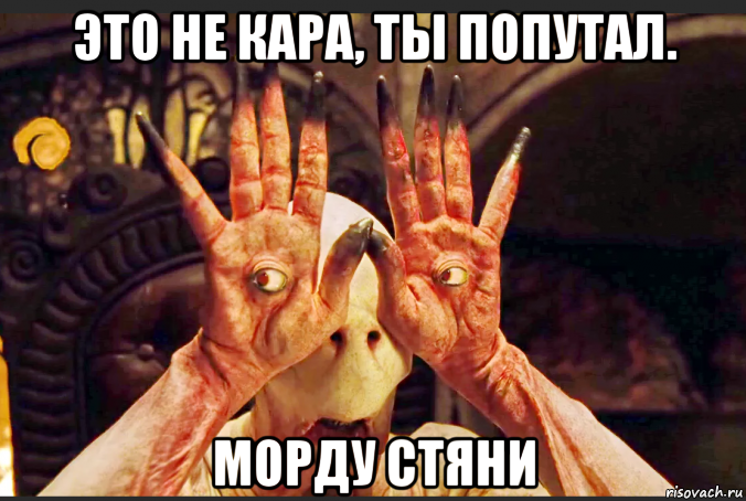 это не кара, ты попутал. морду стяни, Мем Руками не смотреть