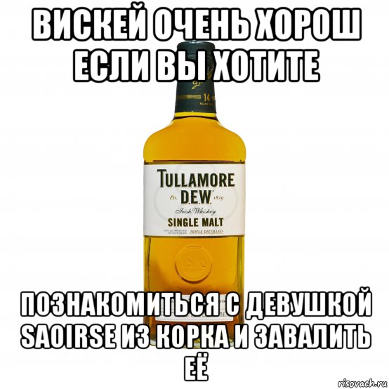 вискей очень хорош если вы хотите познакомиться с девушкой saoirse из корка и завалить её, Мем Tullamore Dew - Талламор дью