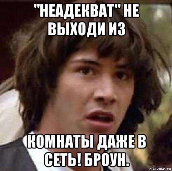 "неадекват" не выходи из комнаты даже в сеть! броун., Мем А что если (Киану Ривз)