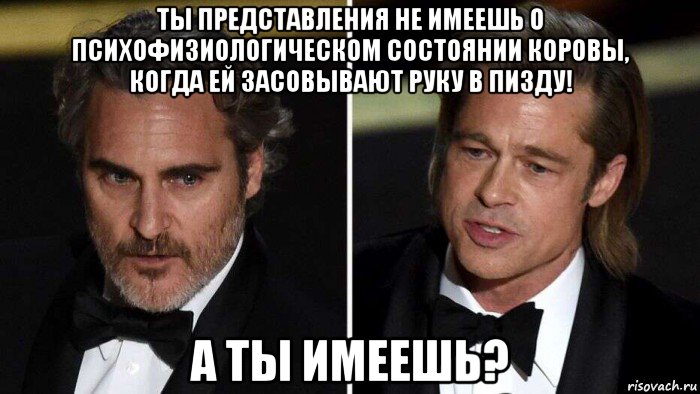 ты представления не имеешь о психофизиологическом состоянии коровы, когда ей засовывают руку в пизду! а ты имеешь?, Мем Дурики