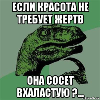 если красота не требует жертв она сосет вхаластую ?..., Мем Филосораптор