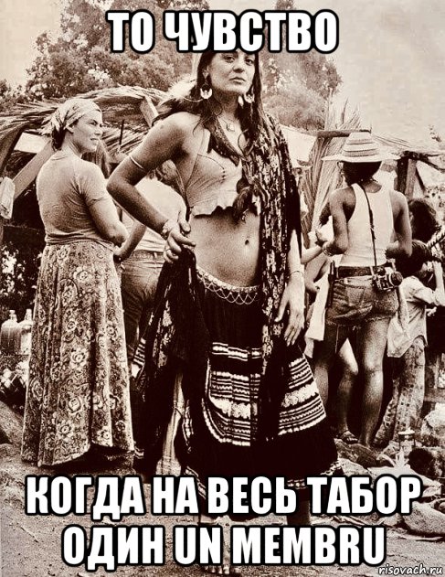 то чувство когда на весь табор один un membru, Мем Gypsy