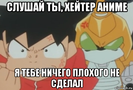слушай ты, хейтер аниме я тебе ничего плохого не сделал