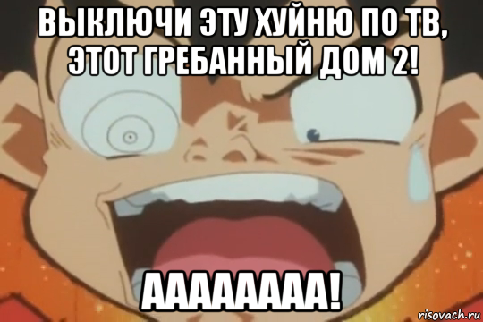 выключи эту хуйню по тв, этот гребанный дом 2! аааааааа!