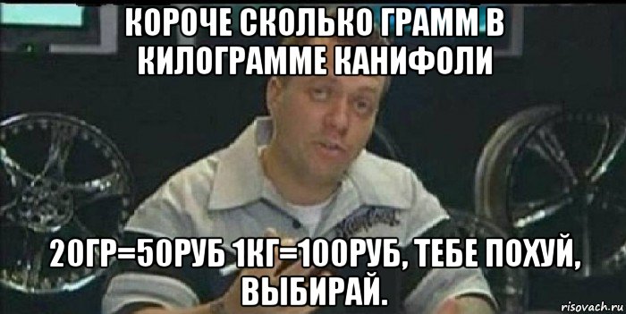 короче сколько грамм в килограмме канифоли 20гр=50руб 1кг=100руб, тебе похуй, выбирай., Мем Монитор (тачка на прокачку)