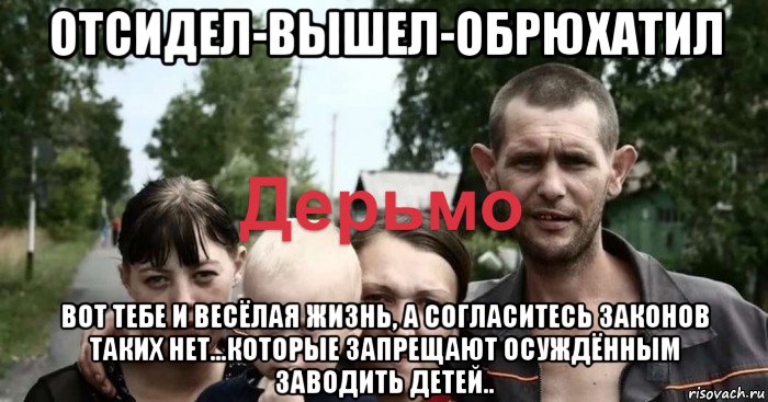 отсидел-вышел-обрюхатил вот тебе и весёлая жизнь, а согласитесь законов таких нет...которые запрещают осуждённым заводить детей.., Мем Ошибка