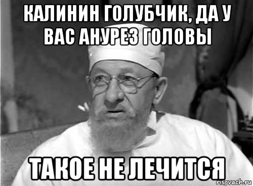 калинин голубчик, да у вас анурез головы такое не лечится, Мем Профессор Преображенский