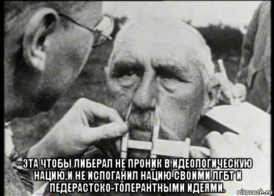  эта чтобы либерал не проник в идеологическую нацию,и не испоганил нацию своими лгбт и педерастско-толерантными идеями., Мем Проверка на чистоту