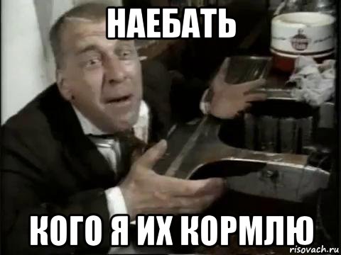 наебать кого я их кормлю