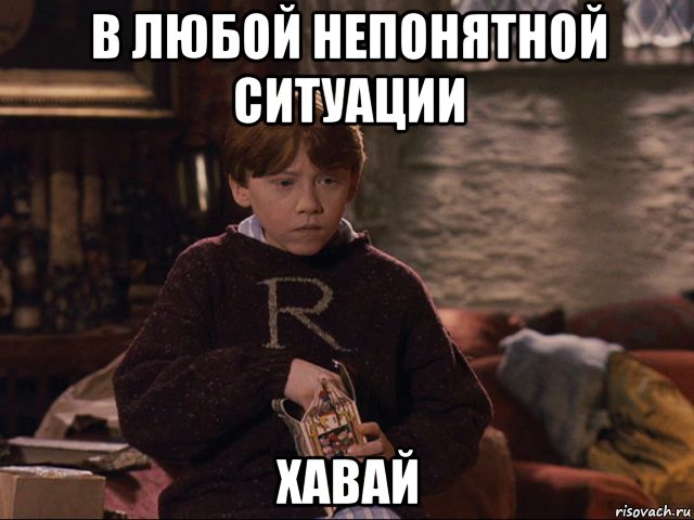 в любой непонятной ситуации хавай, Мем Рон