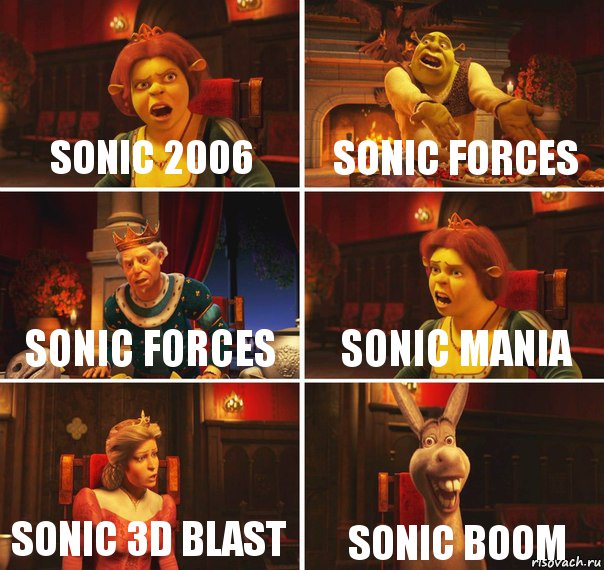 Sonic 2006 Sonic Forces Sonic Forces Sonic Mania Sonic 3d blast Sonic boom, Комикс  Шрек Фиона Гарольд Осел