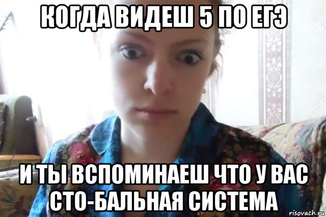 когда видеш 5 по егэ и ты вспоминаеш что у вас сто-бальная система, Мем    Скайп файлообменник