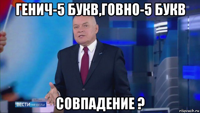 генич-5 букв,говно-5 букв совпадение ?, Мем Совпадение  Не думаю