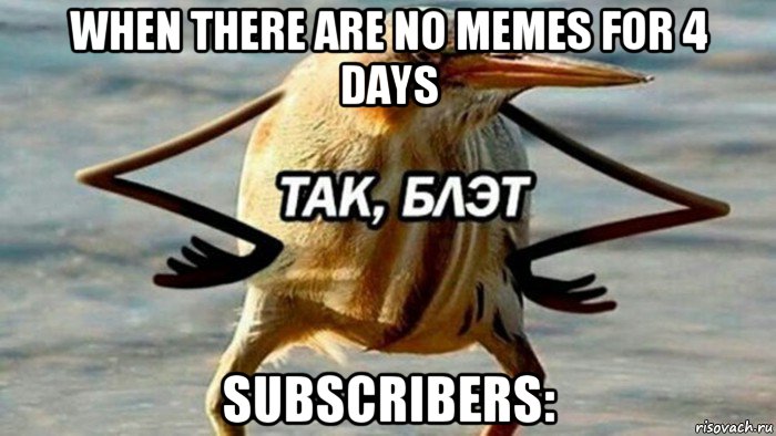 when there are no memes for 4 days subscribers:, Мем  Так блэт