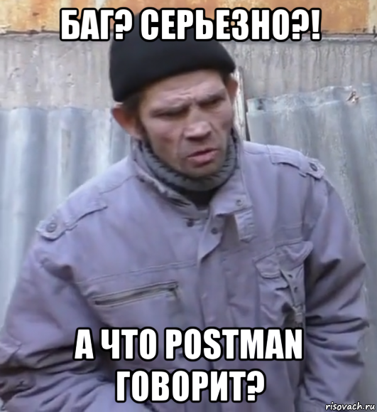 баг? серьезно?! а что postman говорит?, Мем  Ты втираешь мне какую то дичь