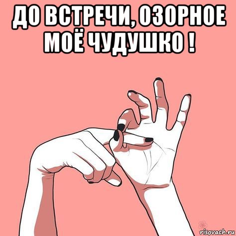 до встречи, озорное моё чудушко ! , Мем ЗНАК