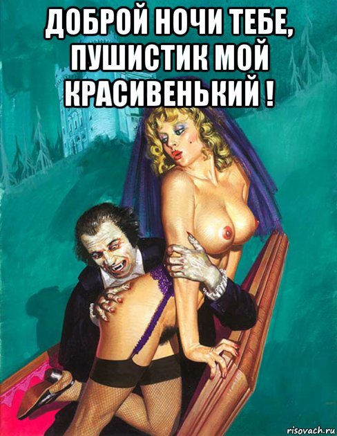 доброй ночи тебе, пушистик мой красивенький ! , Мем ДРАКУЛА