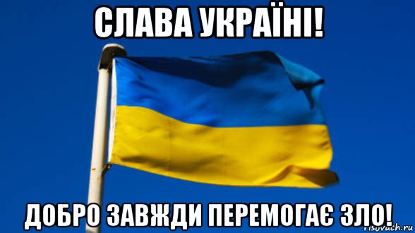 слава україні! добро завжди перемогає зло!, Мем Флаг Украины