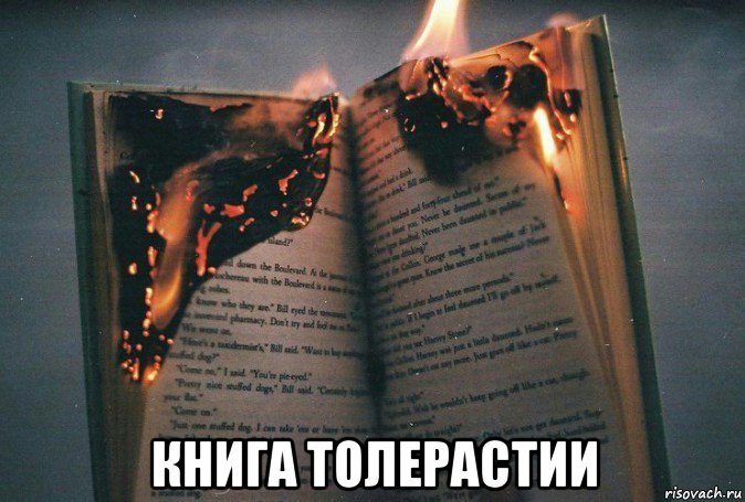  книга толерастии, Мем ГОРЯЩАЯ КНИГА