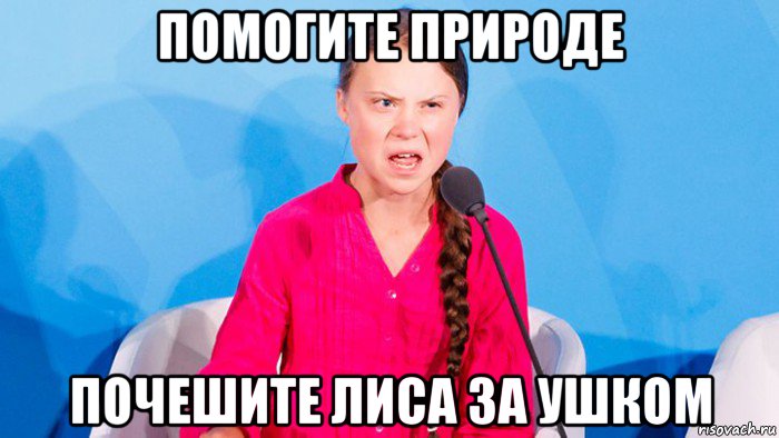 помогите природе почешите лиса за ушком, Мем Грета тунберг