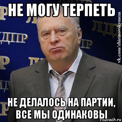 не могу терпеть не делалось на партии, все мы одинаковы, Мем Хватит это терпеть (Жириновский)