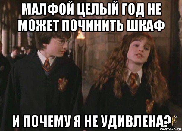 малфой целый год не может починить шкаф и почему я не удивлена?, Мем И почему я