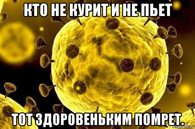 кто не курит и не пьет тот здоровеньким помрет., Мем Коронавирус