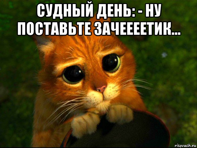 судный день: - ну поставьте зачеееетик... 