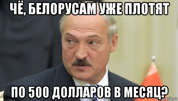 чё, белорусам уже плотят по 500 долларов в месяц?, Мем Лукашенко
