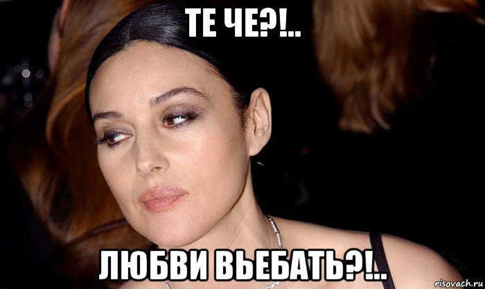 те че?!.. любви вьебать?!.., Мем Monica Belluci