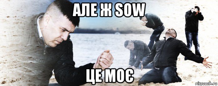 але ж sow це моє, Мем Мужик сыпет песок на пляже