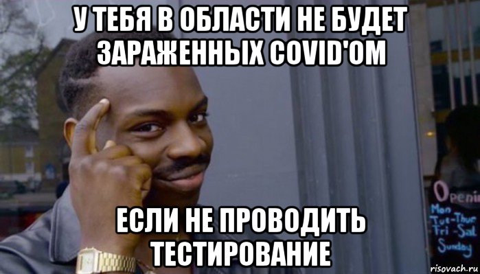 у тебя в области не будет зараженных covid'ом если не проводить тестирование, Мем Не делай не будет