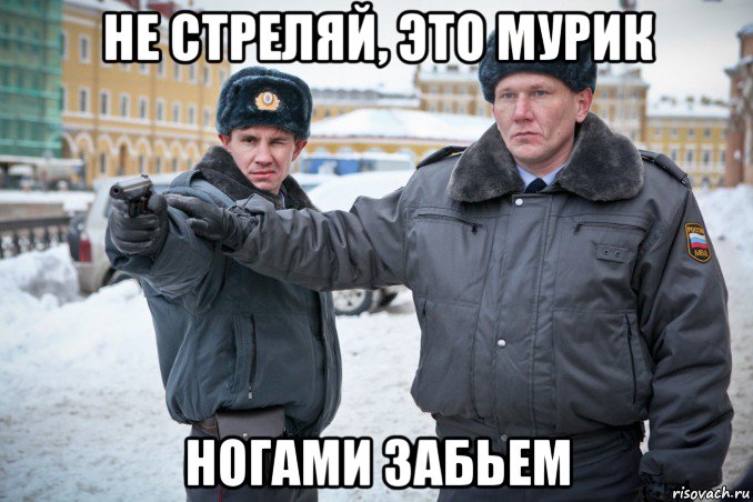 не стреляй, это мурик ногами забьем, Мем Не стреляй