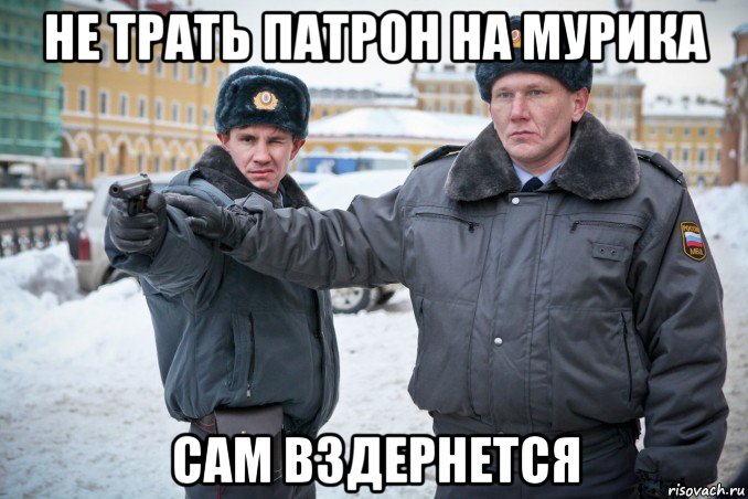 не трать патрон на мурика сам вздернется, Мем Не стреляй