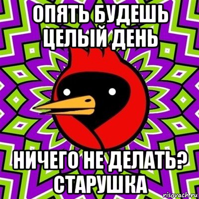 опять будешь целый день ничего не делать? старушка, Мем Омская птица