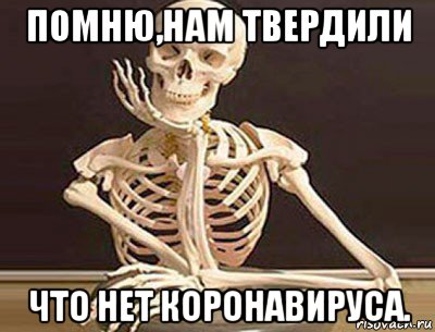 помню,нам твердили что нет коронавируса., Мем скелет