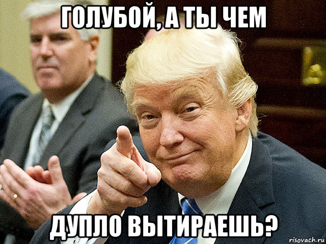 голубой, а ты чем дупло вытираешь?, Мем Трамп