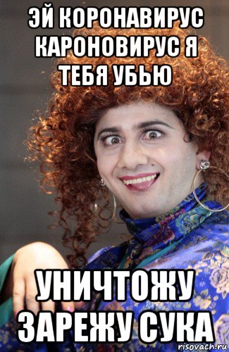 эй коронавирус кароновирус я тебя убью уничтожу зарежу сука, Мем Анастасия Кузнецова