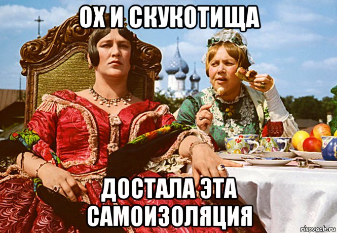 ох и скукотища достала эта самоизоляция, Мем Барыня