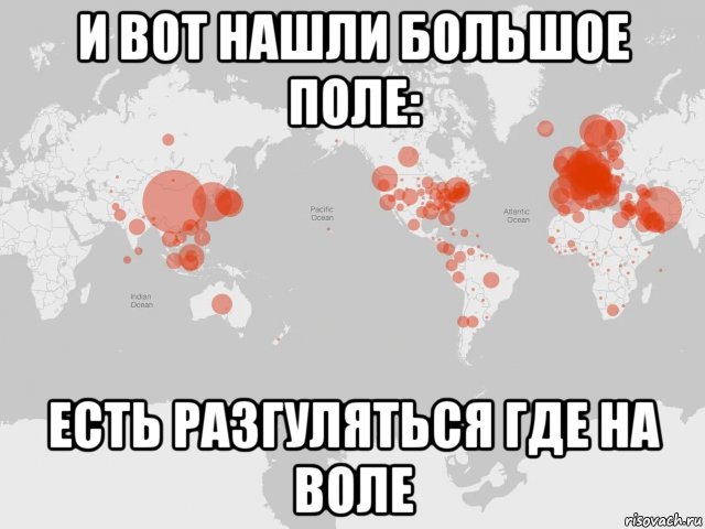 и вот нашли большое поле: есть разгуляться где на воле, Мем COVID-19 Pandemic 2020