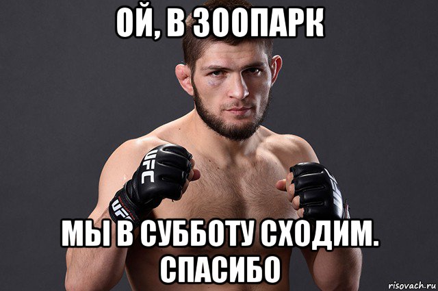 ой, в зоопарк мы в субботу сходим. спасибо, Мем Хабиб