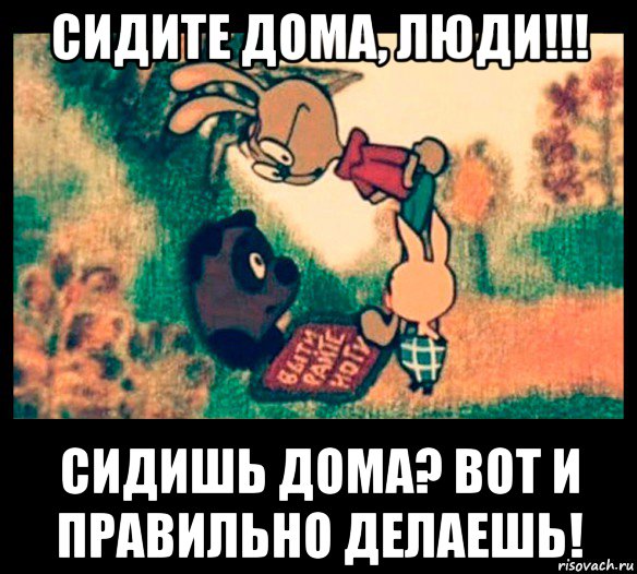 сидите дома, люди!!! сидишь дома? вот и правильно делаешь!, Мем Коронавирус