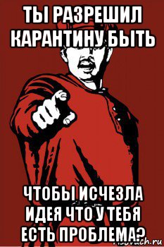 ты разрешил карантину быть чтобы исчезла идея что у тебя есть проблема?, Мем Красноармеец