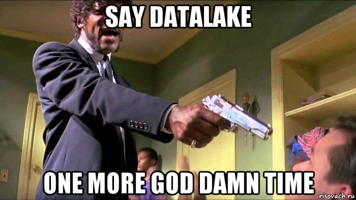 say datalake one more god damn time